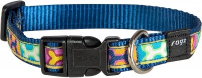 Rogz Beach Bum Pop Art Blue Dog Collar Size Large (34-56cm) RRP 9.99 CLEARANCE XL 5.99
